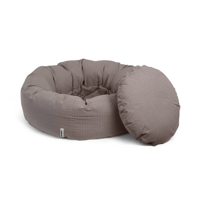 Hundebett "Donut" | check dark sand